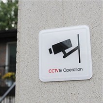 CCTV녹화중 60x60mm 표지판 안내 감시카메라 치안 주택 문패 팻말, 기본