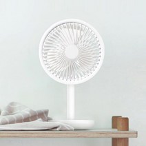 화이트 미니 선풍기 시원하고 상쾌한 바람 좌우 자동회전 3단계 풍속 조절 12h 무선 연속 사용 저소음 휴대용 탁상용 데스크용 사무용 USB용 5W
