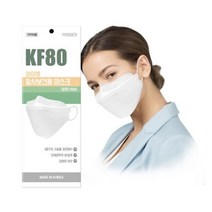 KF80 와이엠 황사보건용마스크 KF80 대형 화이트 / 식약처허가 원자재 국산 개별포장, 50EA, 1BOX
