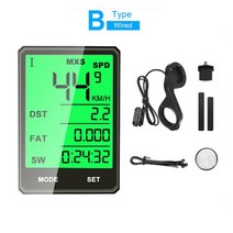 자전거 속도계 거리계 무선 거치대 블루투스 백라이트 장착 유선 컴퓨터 주행 스톱워치, 2.Wired