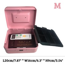 미니 금고 금속 안전 상자 주최자 휴대용 등록기 돈 서랍 키 암호 귀여운 돼지 저금통 보석 귀중품, 16 m pink