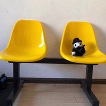 야외 벤치 편의점 로비 버스정류장 의자 3인 야구장 대합실 대기실, 2인용 플라스틱 노란색