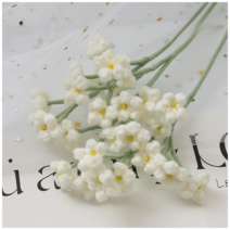 코바늘 사계절 손 뜨개질 DIY 취미키트 꽃 다발 태교 니트 왕초보 만들기 세트, 13 안개꽃 화이트 완제품(3개)