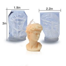 향초만들기3D 데이비드 아바타 실리콘 양초 금형 아트 바디 석고 DIY 붙지 않는 비누 재료 만들기 용품, 01 David