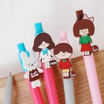 스윗말랑 메세지 펜 캐릭터볼펜 데코펜 꾸미기펜 다이어리 캐릭터 판촉용 볼펜세트 디자인 볼펜, LUCKY소녀