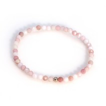 [주문제작] 14k 금볼 천연 핑크 오팔 원석 팔찌 10월 탄생석