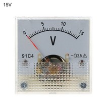 전압계 91C4 DC 아날로그 패널 기계식 포인터 유형 3/5/10/15/20/30/50/100/150/250V 19QB, 04 15V