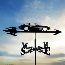풍향지시기 농가 rooster weather vane 지붕 마운트 스테인레스 스틸 wind speed 스피너 베인 정원 장식 가정용 파티오 야드 장식, 차