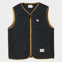 비욘드 클로젯 PARISIAN DOG WAPPEN ECO FUR ZIP-UP VEST GRAY
