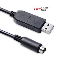실리콘 랩 CP2102 USB RS232-미니 Din 8P 어댑터 Alicat 질량 유량계 및 컨트롤러 용 직렬 통신 케이블, [01] 1M, [01] Black