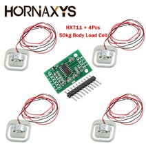로드셀 HX711 AD 모듈 몸체로드 셀 계량 센서 압력 4Pcs 50kg 인간 스케일로드 중량 측정 도구, 한개옵션0