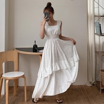 떳다그녀 리프 도트 롱 원피스