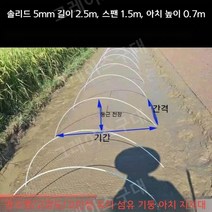 비닐하우스 활대 브래킷 탄성 대형 하드 포도 플라스틱 섬유 막대 롤 6mm-12mm, 솔리드 5mm 길이 2.5미터, 30개