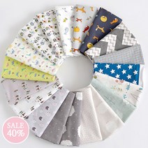 퀼트가게한정 면 홈패션 커텐 천 원단, 리틀코끼리레드