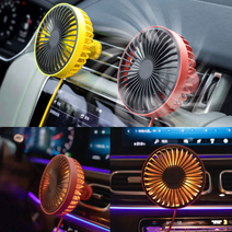 연료절감 차량용 선풍기 차박용 시거잭 선풍기 차박환기 차량공기순환 화물차 자동차 환풍기, 레드