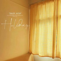 빈티지커튼 프렌치 거실커텐 체크 레트로 면커튼