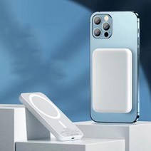 애플워치보조배터리 5000mah 자기 무선 전원 은행 외부 휴대용 배터리 팩 apple, 순백의