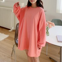 빅걸스토리 여성 빅사이즈 팬톤 미니원피스 봄신상 홈웨어 롱 박스티셔츠