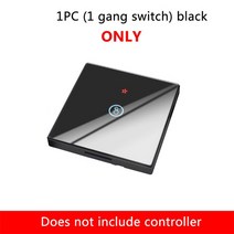 Tiktango-터치 스위치 EU 표준 화이트 크리스탈 유리 패널 터치 Ac220v 1 세트 웨이 벽 조명 스크, 05 1 gang Switch BLACK