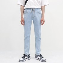 더블옴므 남성용 베이직 캐쥬얼 데님팬츠