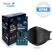 퓨어메이트 뉴브리지 KF94 블랙 마스크 중형 50매, 단품