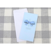 축하 감사 기념 어버이날 편지 카드 5개 손글씨 감사카드 메시지카드 돌출 땡큐 돌출형 생신 선물 카드봉투, 리본 - 블루