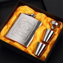위스키플라스크 pocket 휴대용 스테인레스 스틸 힙 7oz wisky bottle with box mini drinkware, 1개