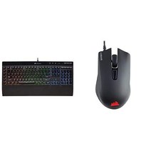 Corsair 미국출고-Corsair K55 RGB 게임용 키보드 + Corsair Harpoon PRO - RGB 게임용 마우스-171228, 단일옵션, 단일옵션