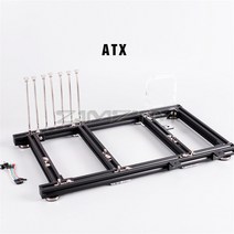 ATX PC 테스트 벤치 알루미늄 합금 컴퓨터 케이스 수냉 오픈 프레임 오버클럭 에어 HTPC 지원 그래픽 카드, 5.Black