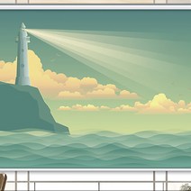 엠블라인드 실사롤스크린 일러스트 등대