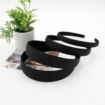 위드쏘잉 DIY 블랙 베이직 머리띠 헤어밴드기본재료 공단머리띠, 1개