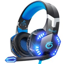 VersionTECH. 게이밍 헤드셋 PS4 헤드셋 게이밍 헤드폰 헤드폰 마이크 포함 게임 헤드셋 switch pc 게임용 ps4 PC 스카이프 fps xbox one 대응 블루 G2000-L pro