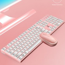 2.4G 무선 마우스 키보드 세트 인체 공학적 멀티미디어 디자인 104 비즈니스 사무실 컴퓨터 노트북, 한개옵션2, 04 pink, 한개옵션1