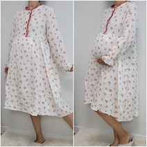 꽃다발 긴팔 요루원피스 수유복원피스 산모복 산후조리복 임산부홈웨어 수유원피스