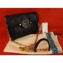 토리버치가방80008833 NWT TORY BURCH AMANDA BLACK LEATHER REVA CHAIN WALLET CROSSBODY CLUTCH BAG