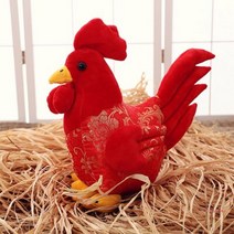 닭인형 봉제 인테리어 소품 수탉 인형, 레드