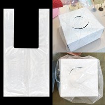 [소행섬] 무지 PE 케이크 쇼핑백 3호, 50매입, 투명