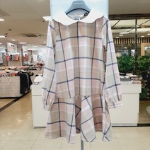 레노마키즈(주니어) 봄@@신상@@체크원단의단정한 스타일 원피스 )))))))))))))))))여아 체크카라 원피스