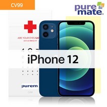 퓨어메이트 퓨어메이트_아이폰12 _블루라이트99%차단_시력 액정보호필름_지문방지 방탄 CV99, 1개