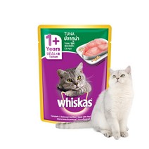 위스카스 고양이 주식 파우치 참치, 80g, 12개