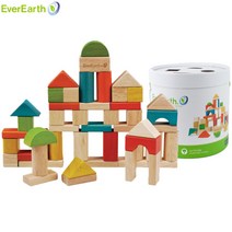 [사백몰] 에버어쓰(EverEarth) 원통쌓기블록 (50P) 블록놀이 도형쌓기 엄마표 유아선물 몬테소리 도형놀이 소근육 원