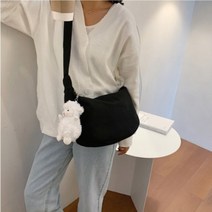 [1+1] 커플 학생 노트북 메신저 데일리 캔버스 크로스백