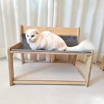 [에토펫] 고양이 벤치 해먹 (매쉬해먹+카펫+대리석), 브라운