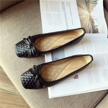 Z3JC 플랫 스퀘어 펌프스 리본 컴포트 소프트탑 빅사이즈 슈즈 여성플랫슈즈