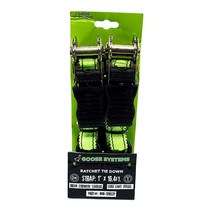 Goose Systems 2.5cm x 5m(1 16.4피트) 2팩 래칫 S-후크 타이 다운 스트랩 - 0.7kg (1파운드) 파손 강도