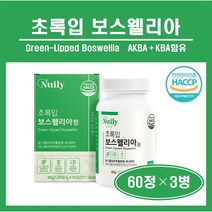 식약처 관절 초록입 보스웰리아 정 알약 무릎 연골 보수엘리아 보수웰리아 보스엘리아 인도산 100% 유향 가루 분말 보스웰릭산 AKBA KBA 식약청 해썹 HACCP 인증 추천, 3병, ##푸름이네## 초록입보스웰리아(1000mg×60정)