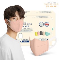스마트에코 이유 성인용 코랄핑크 100매 새부리형 국내생산 마스크, 50매, 2개