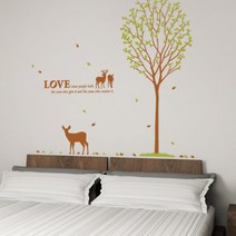 큐데코 셀프인테리어 포인트스티커, 숲속의 하루 - 브라운