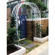 넝쿨 식물지지대 테라스 정원꾸미기 장미 가든 아치, 화이트 150 * 40 * 230