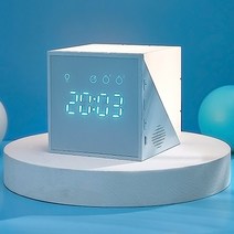 큐브 음성인식 전자 시계 미니 수유등, 그레이